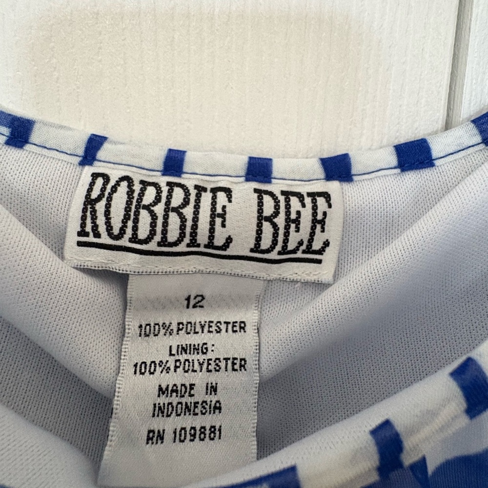 Robbie Bee Blue and White Chevron Maxi Dress - Picture 4 of 4